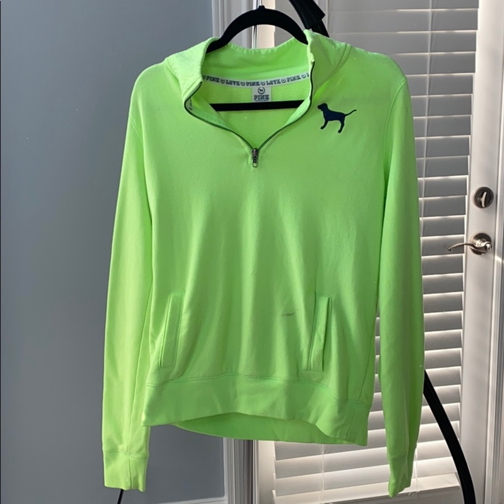 PINK VS quarter zip pullover with pocket